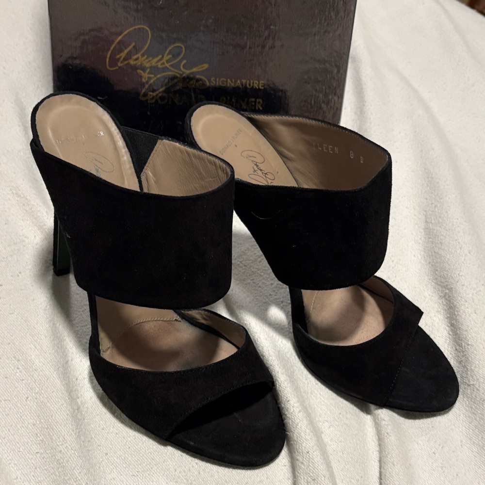 Donald J. Pliner Black Suede Heels